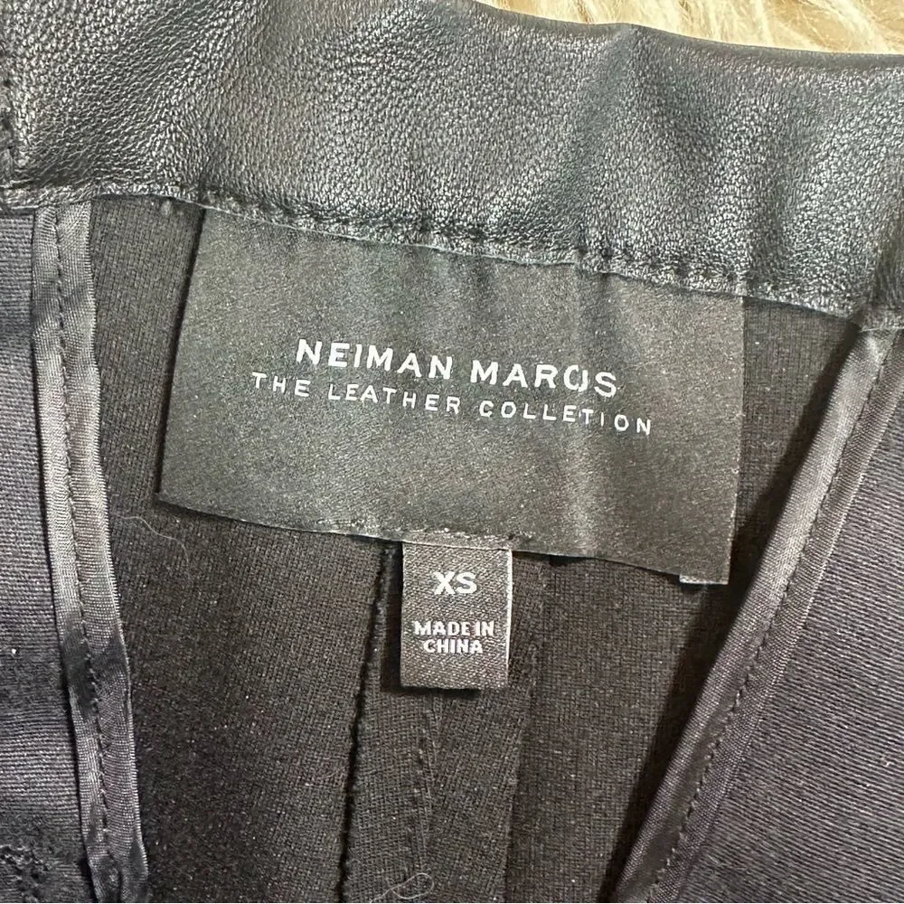 Neiman Marcus Black Leather Collection Leggings